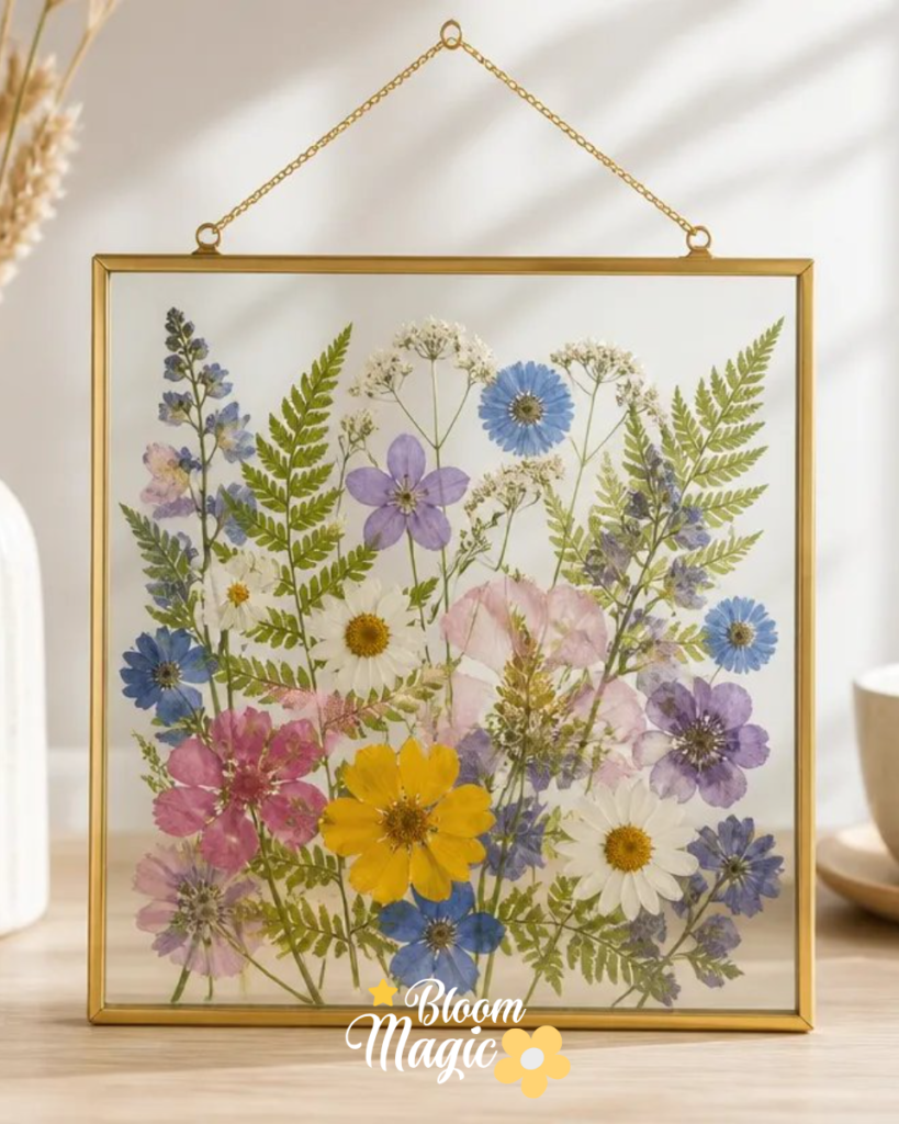 Floating Pressed Flower Glass Frame