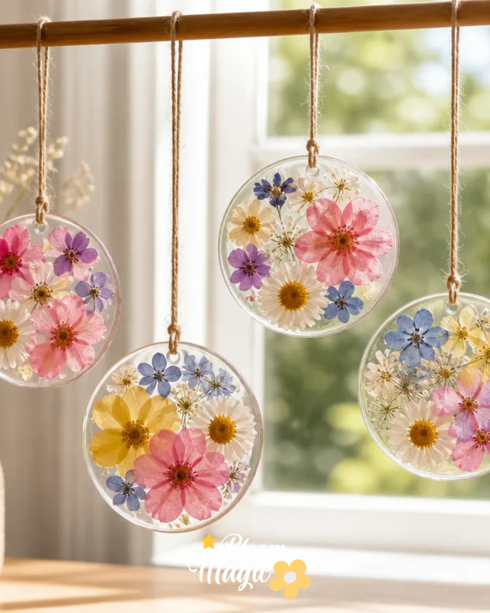 How to Make Pastel Flower Glue Suncatchers