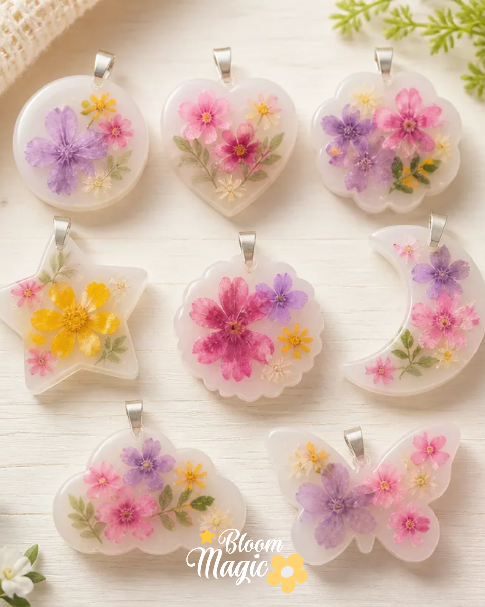 Pressed Flower Cornstarch Charms DIY Tutorial