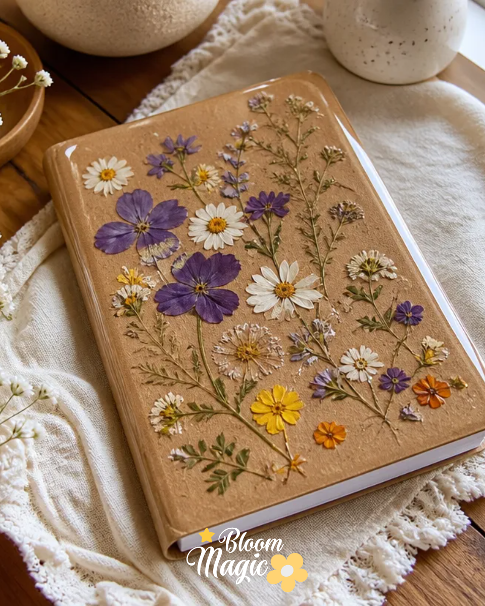 Pressed Flower Notebook Cover