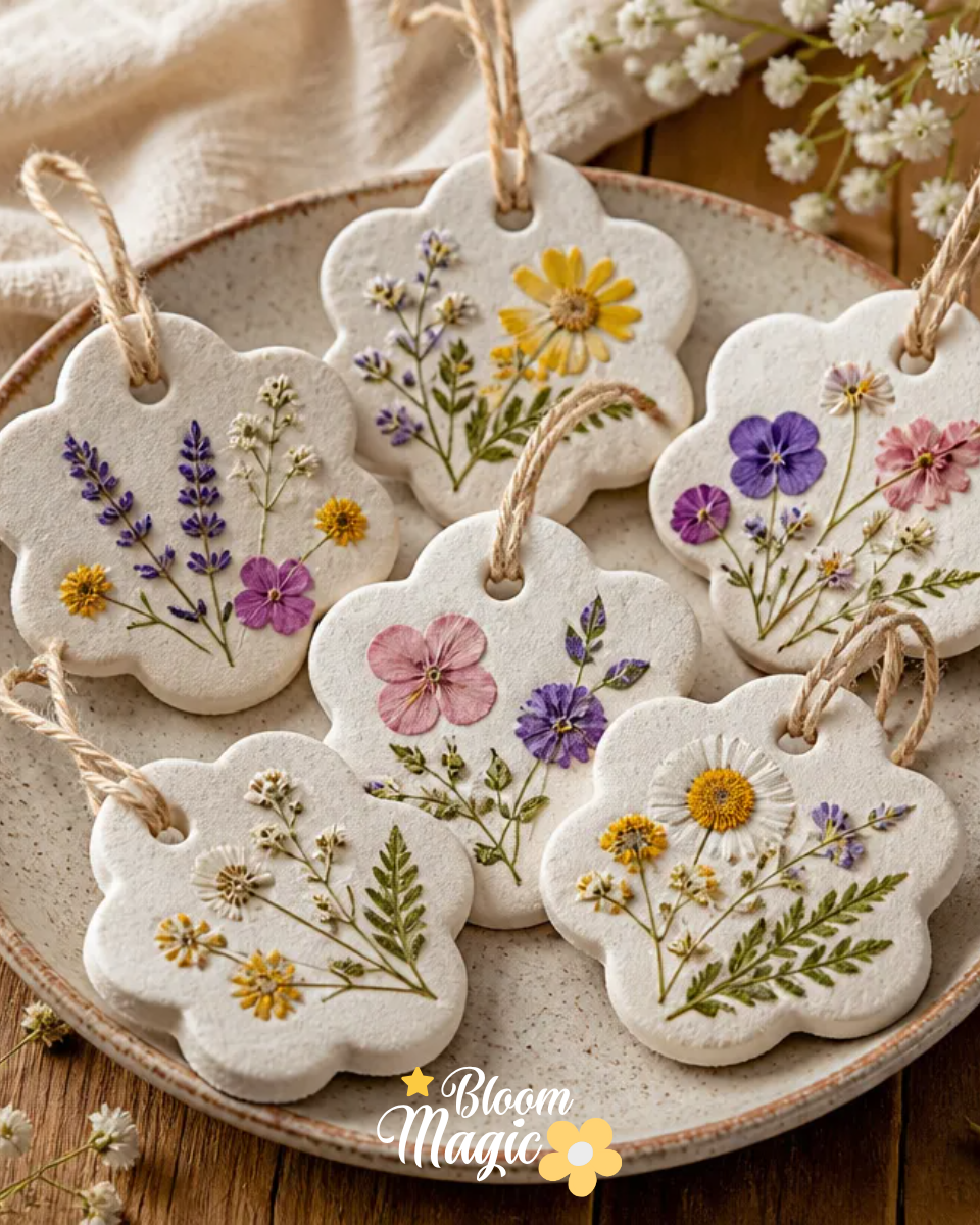 Pressed Flower Salt Dough Ornaments