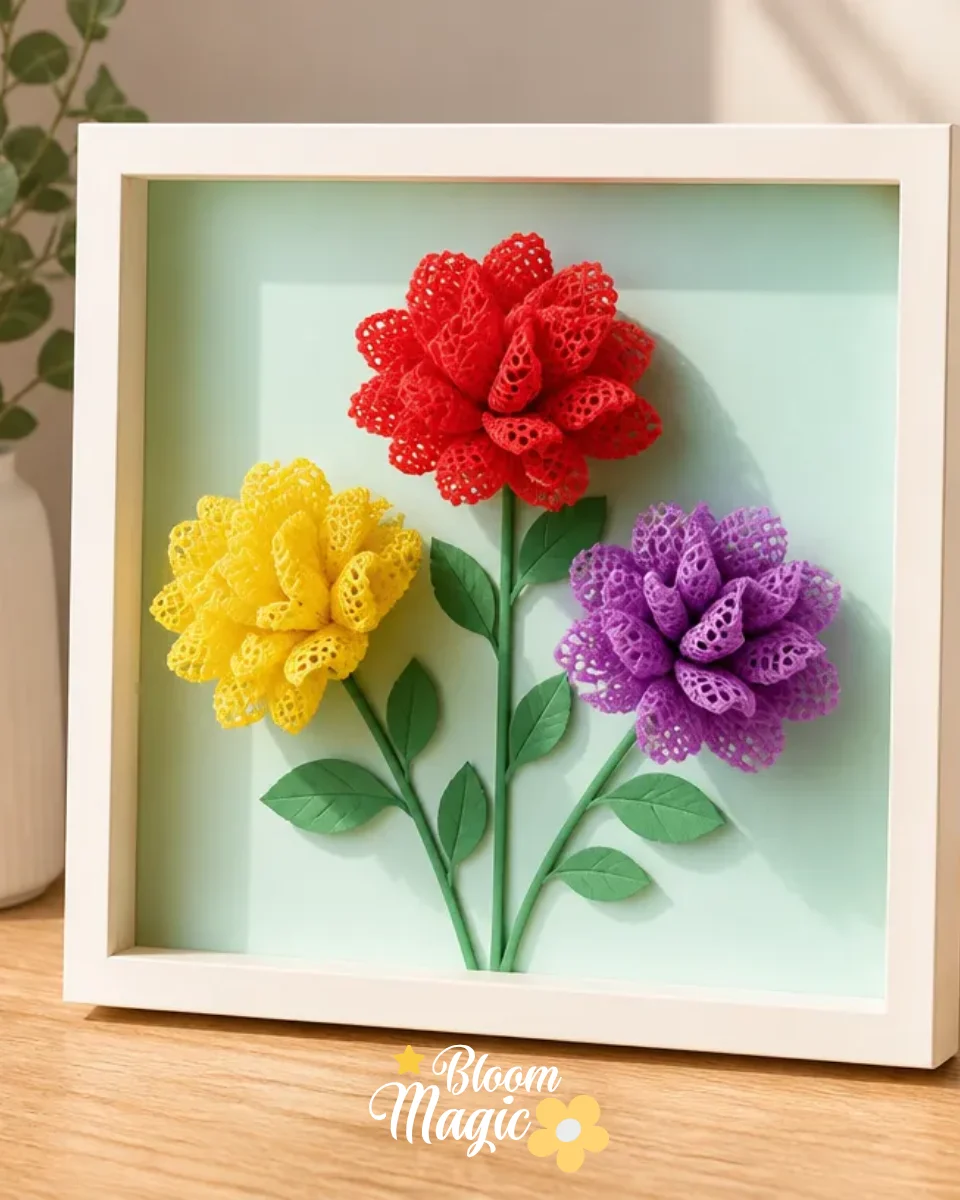 Fruit Foam Net Flower Shadow Box For Home Decor