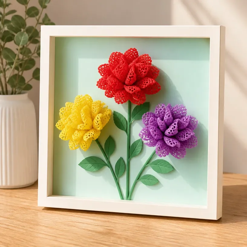 Fruit Foam Net Flower Shadow Box For Home Decor