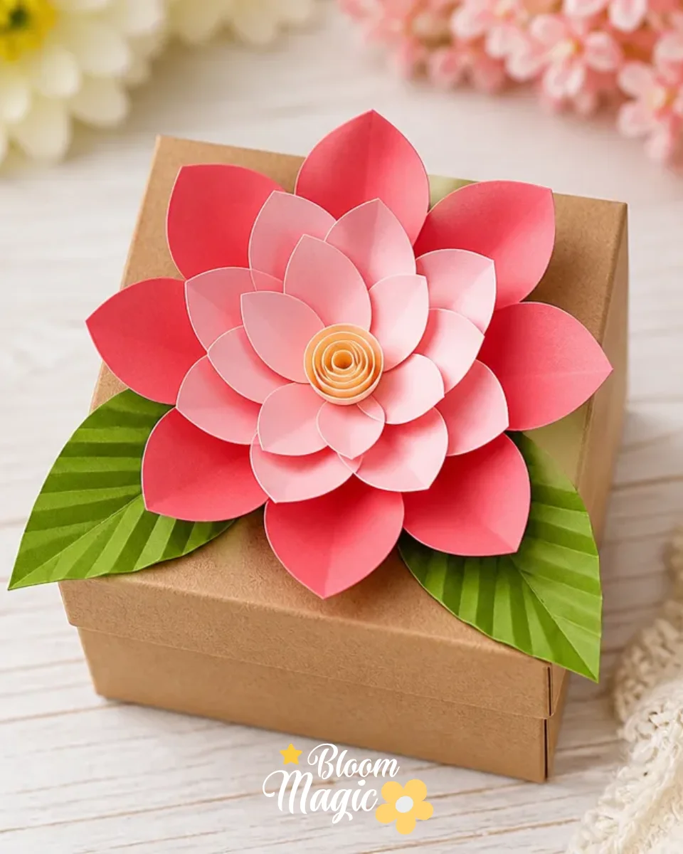 Paper Flower Gift Box Topper Tutorial