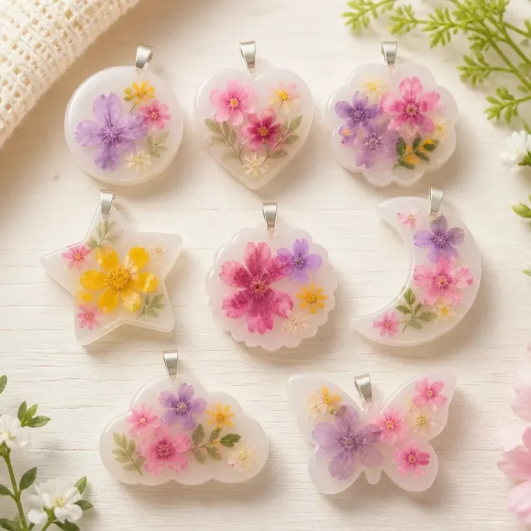 DIY pressed flower cornstarch charms tutorial step-by-step guide