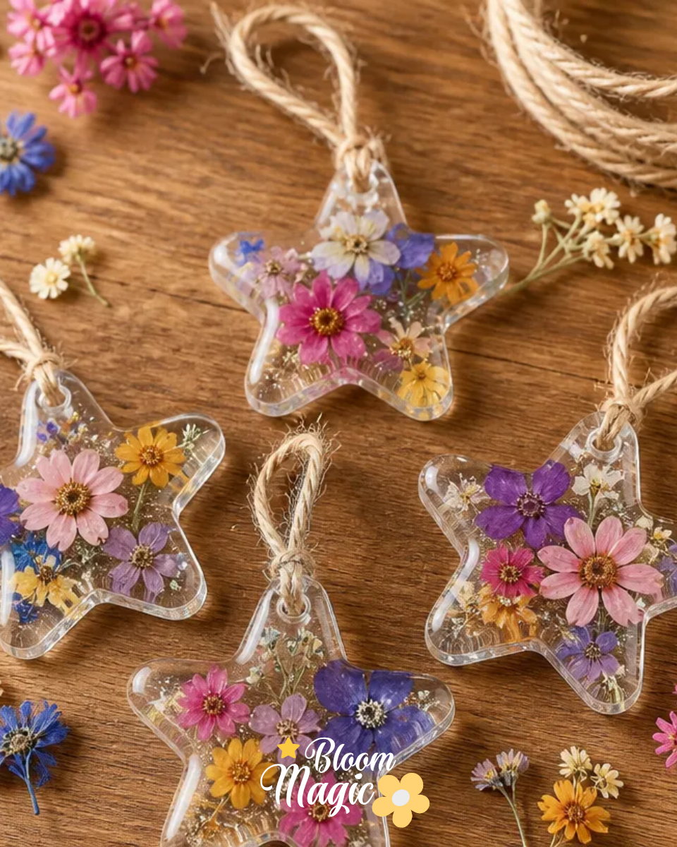 Pressed Flower Glue Charms DIY Tutorial