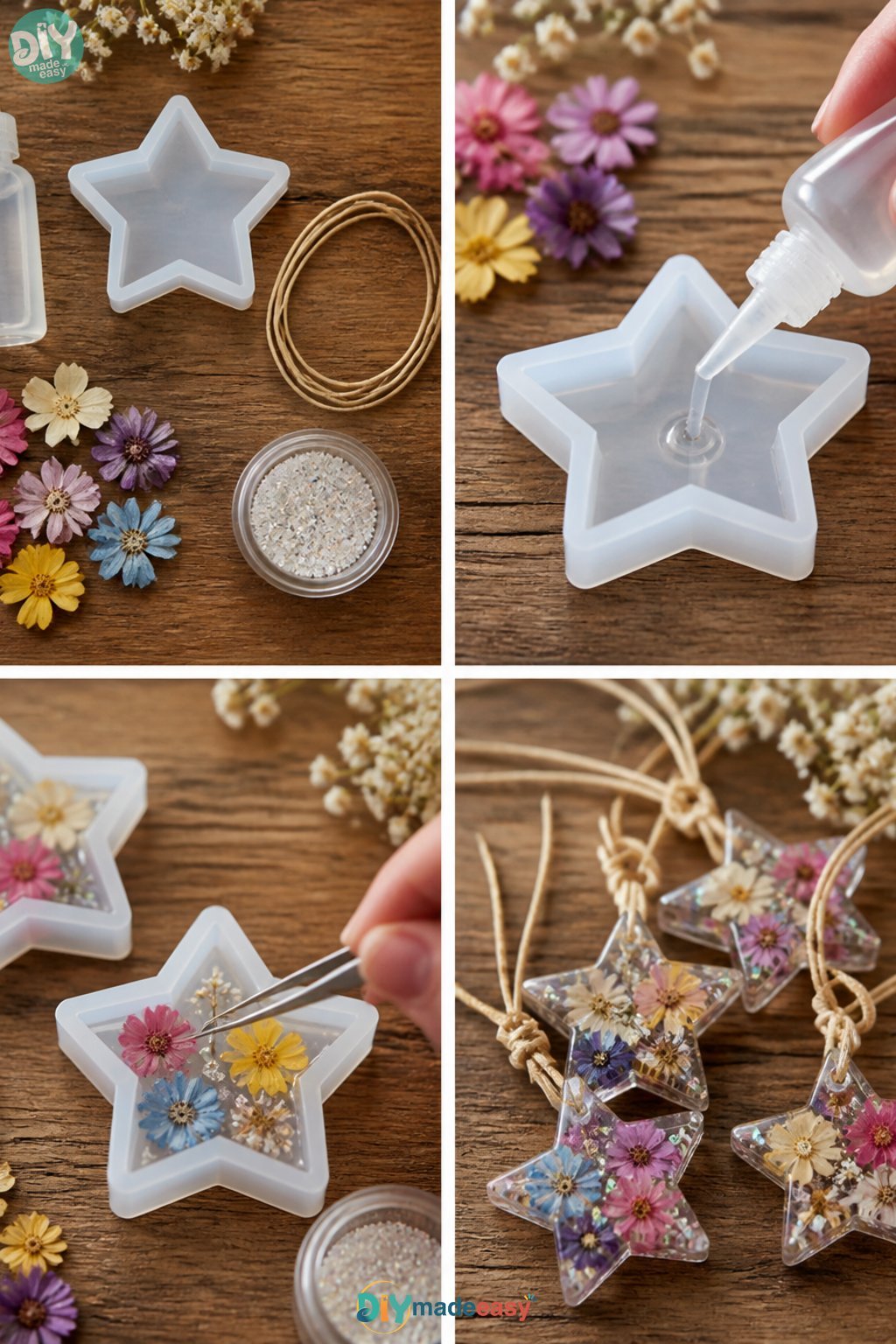 Pressed Flower Glue Charms