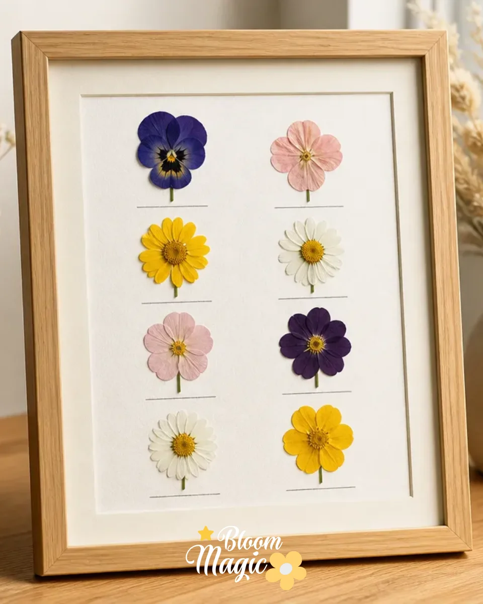 Pressed Flower Herbarium Art on Cardstock